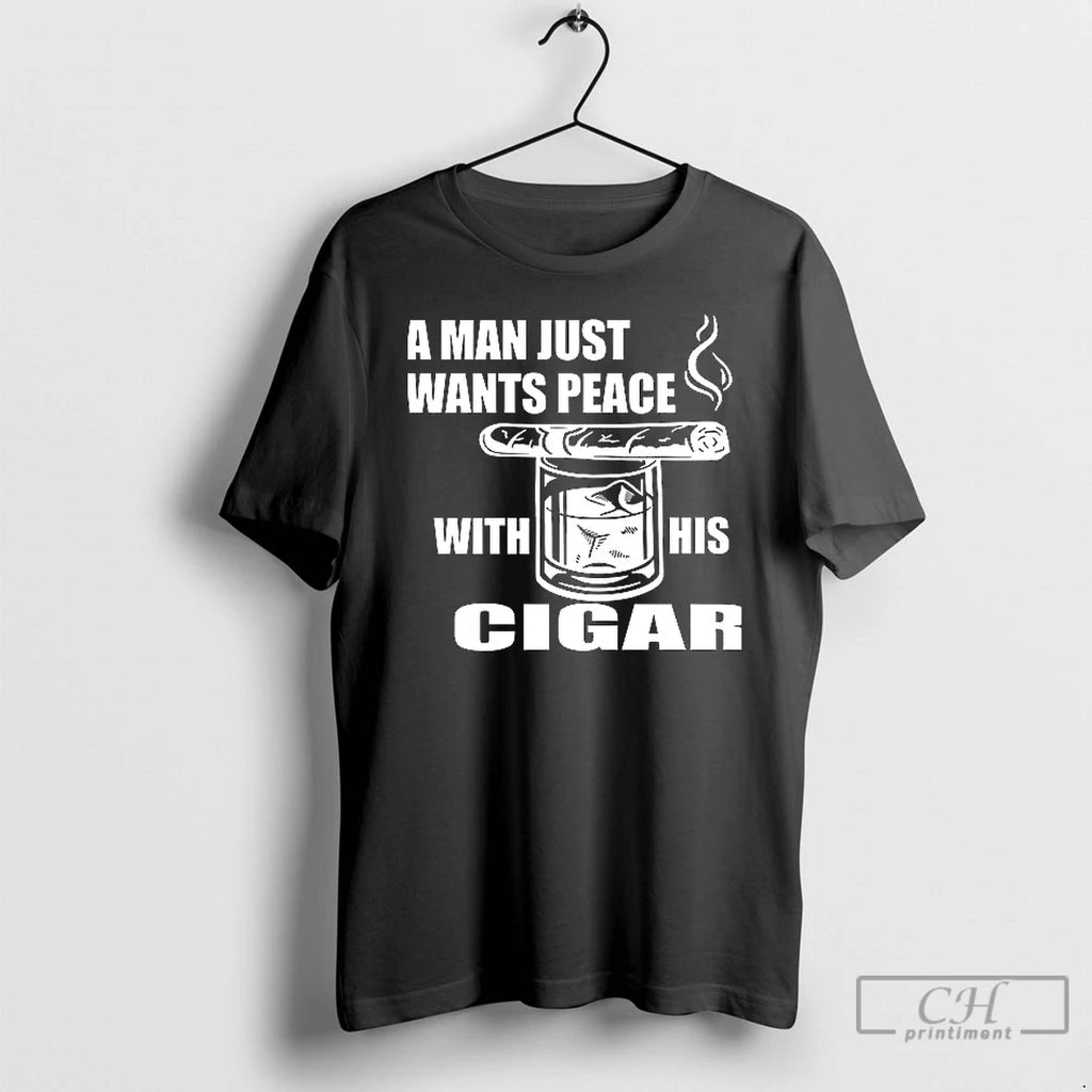 Premium A Man Just Want Peace With His Cigar Ceramic Ceramic And Classic Dad Cap
