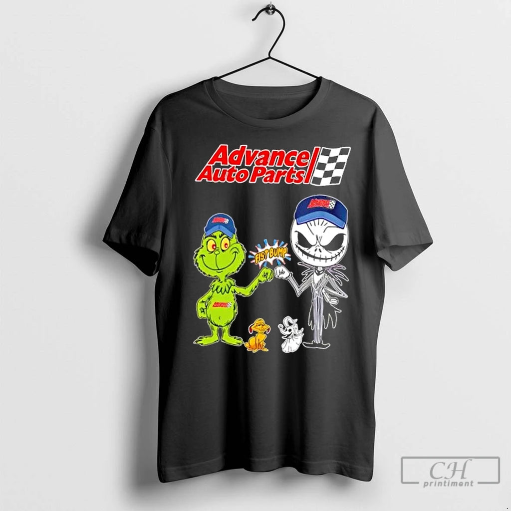 Premium Advance Auto Parts X Grinch And Jack Skellington Fist Bump Uniwilling Friends
