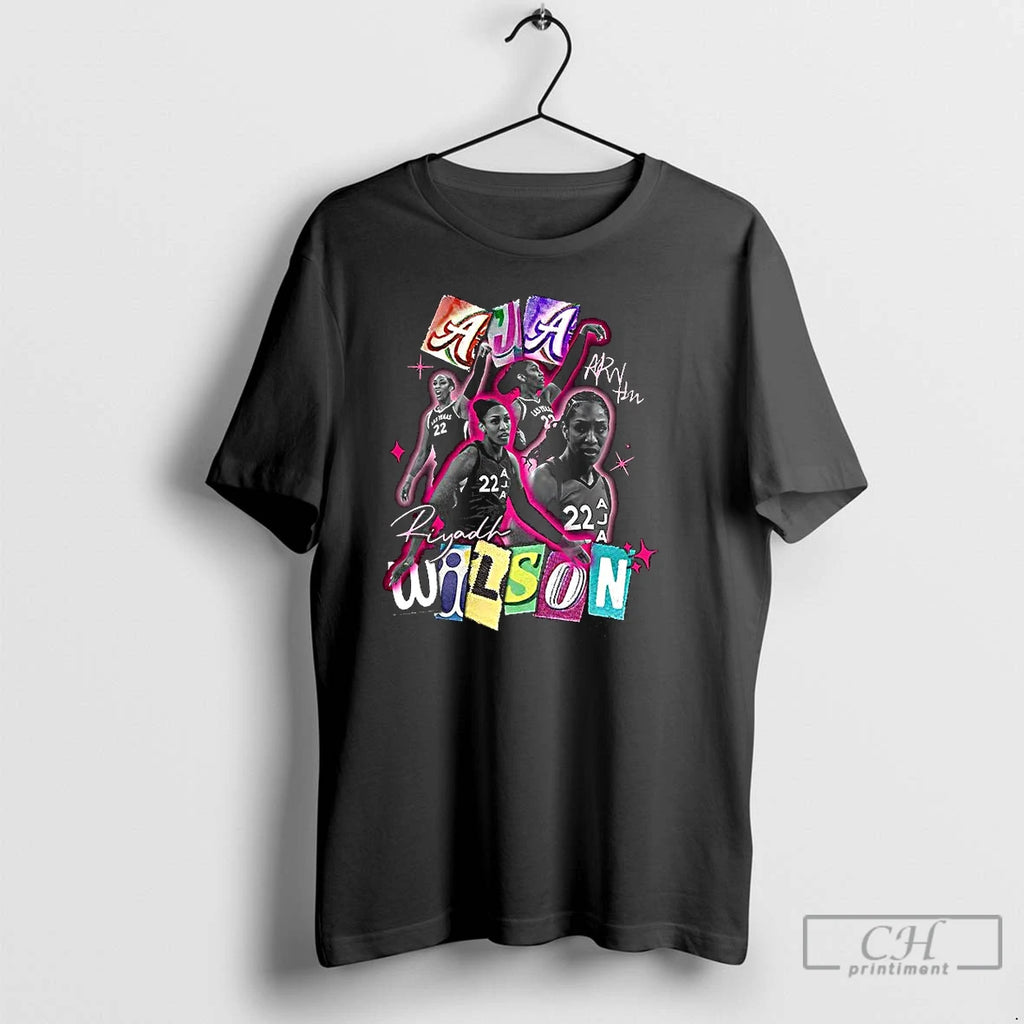 Premium Aja Wilson Las Vegas Aces Wnba Mvp Collage T Shirts