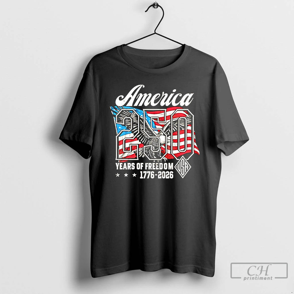 Premium America 250 Years Of Freedom 1776 2026 Vintage T Shirts