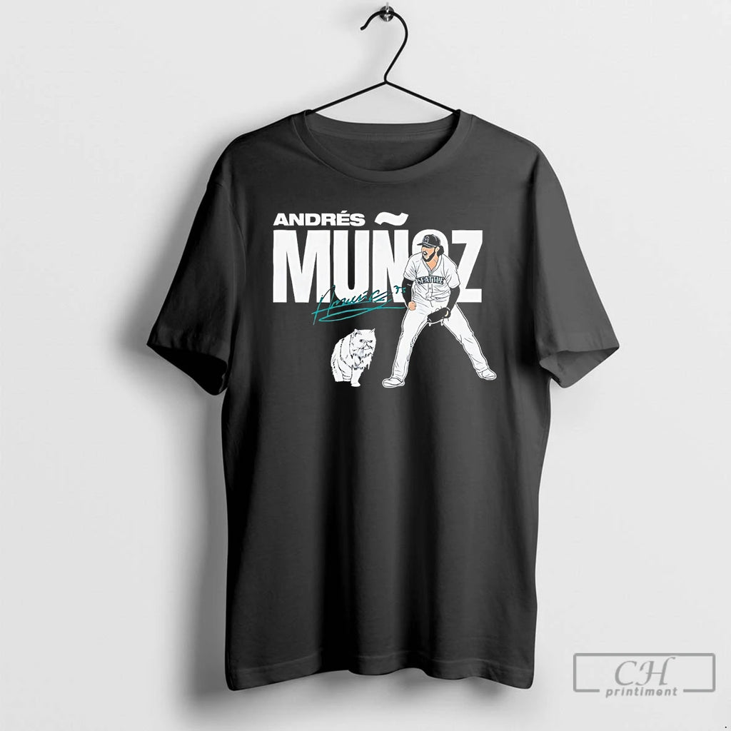Premium Andres Munoz Shout Grumpy Cat Signature Seattle T Shirts