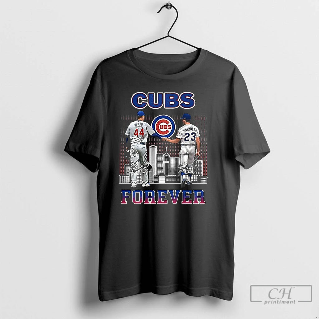 Premium Anthony Rizzo Touch Hand Ryne Sandber Chicago Cubs Baseball Forever Skyline Signature T Shirts