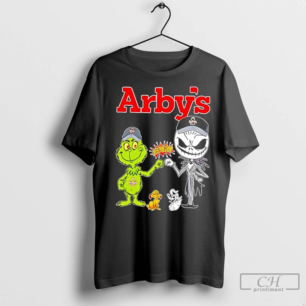 Premium Arbys X Grinch And Jack Skellington Fist Bump Uniwilling Friends