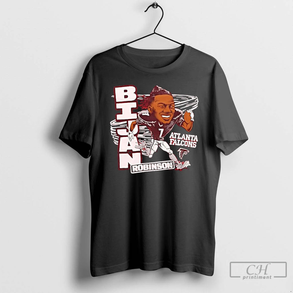 Premium Atlanta Falcons Bijan Robinson Football Caricature T Shirts