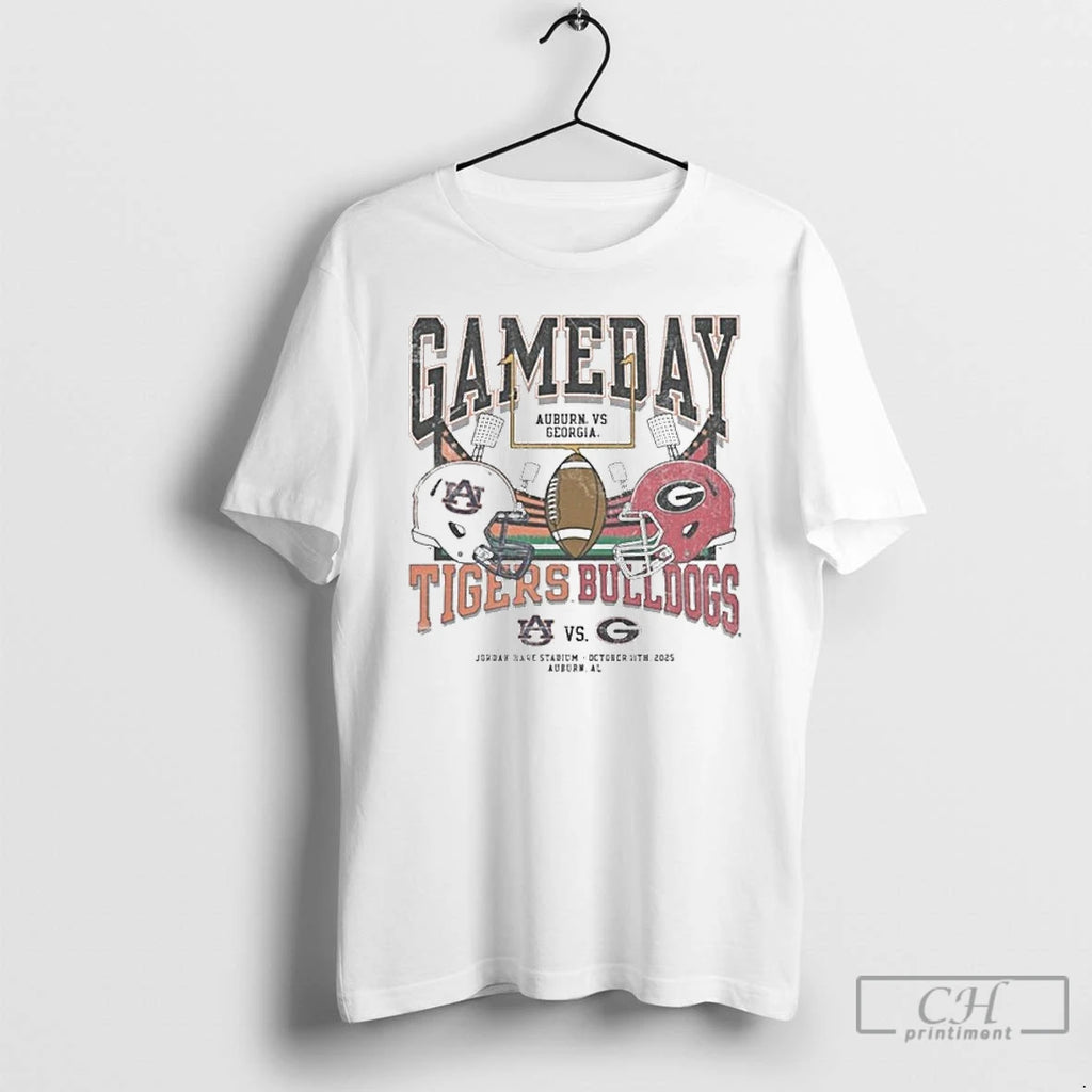 Premium Auburn Vs Uga 2025 Gameday Matchup Helmet T Shirts