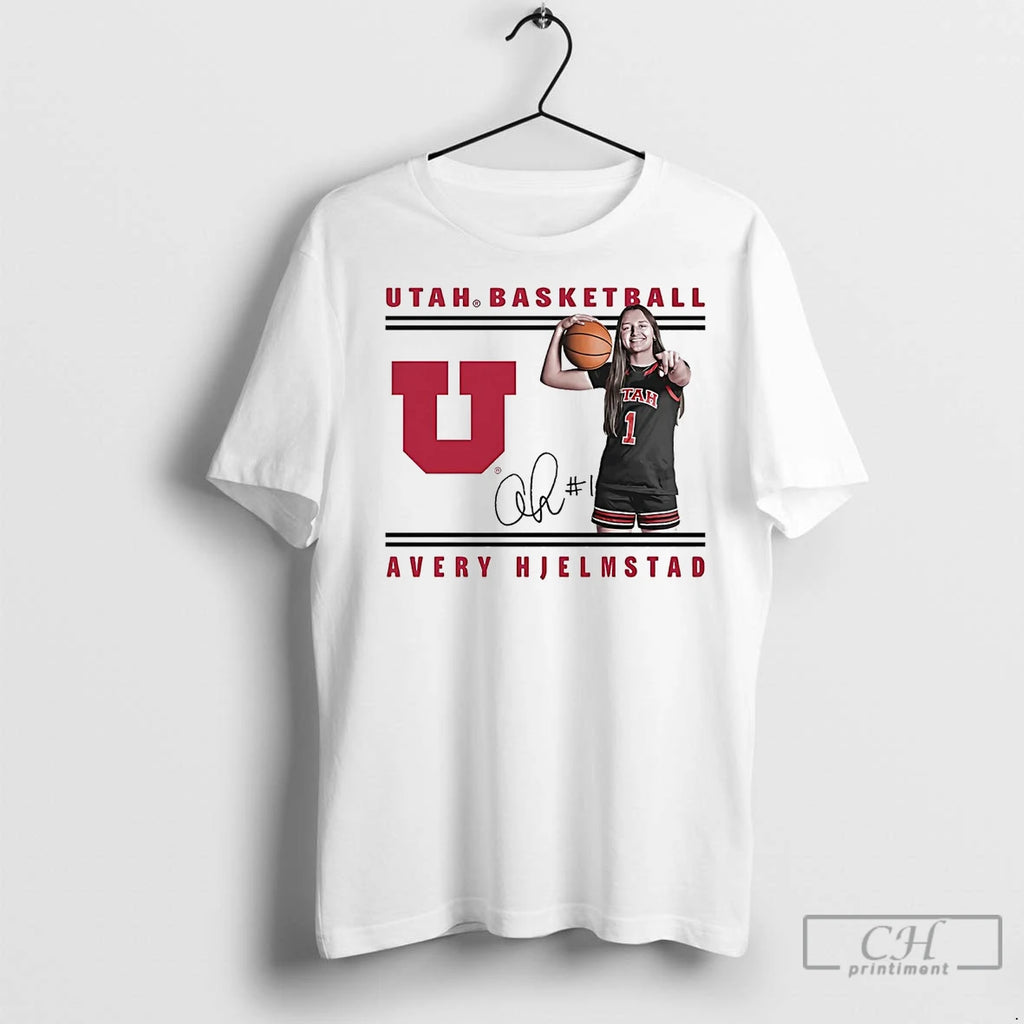 Premium Avery Hjelmstad Illustrated Smile Utah Basketball Signature