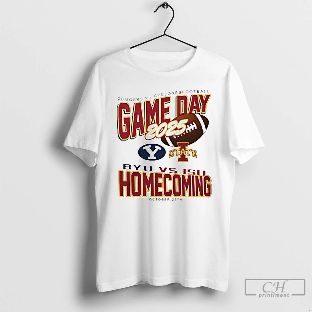 Premium Byu Cougars Vs Iowa State Cyclones 2025 Homecoming Gameday Ornaments T Shirts