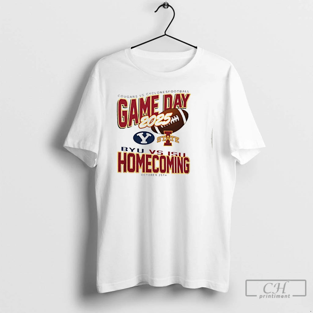 Premium Byu Cougars Vs Iowa State Cyclones 2025 Homecoming Gameday T Shirts