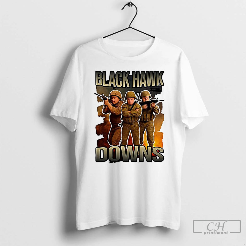 Premium Back Hawks Downs Syndrome Parody Meme T Shirts