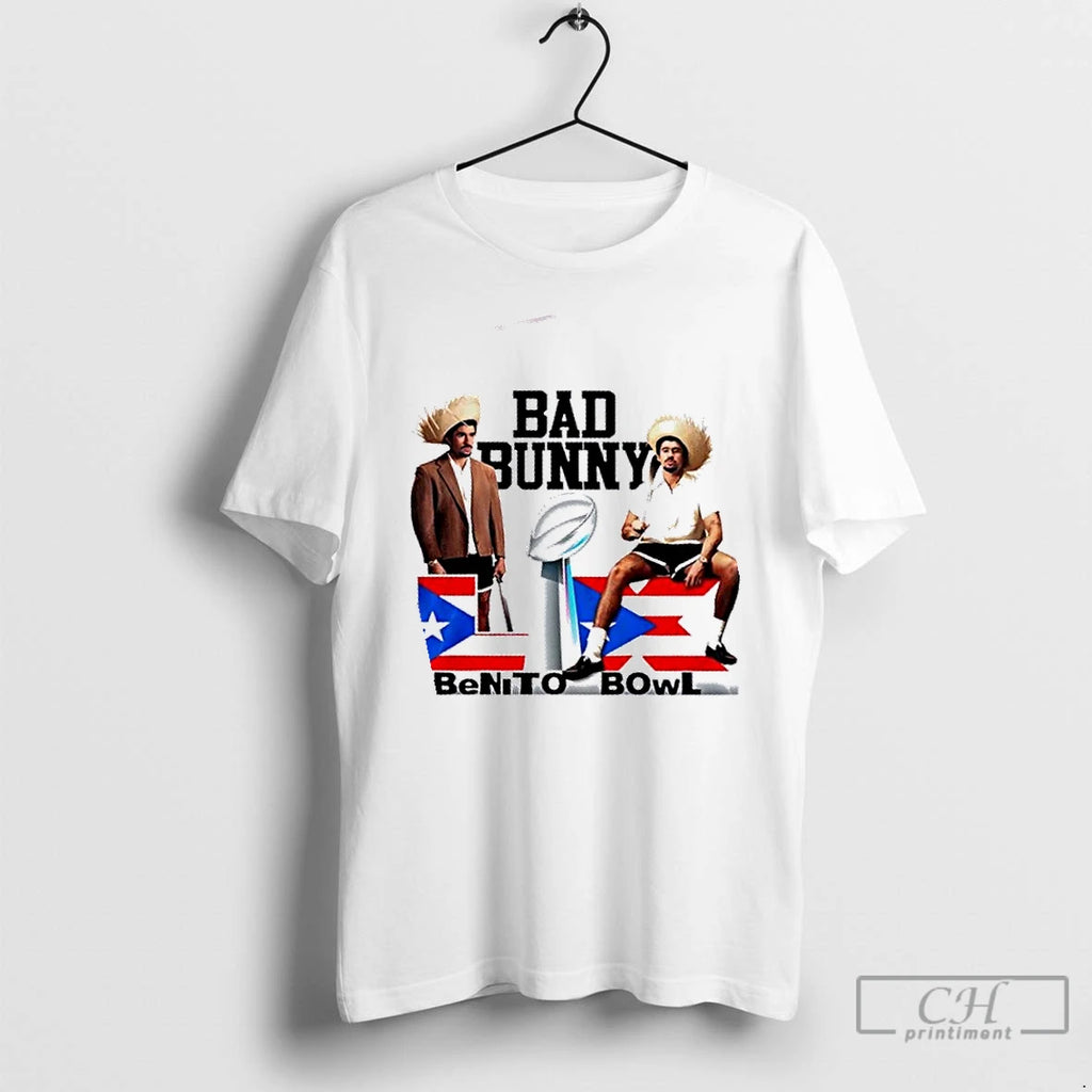 Premium Bad Bunny Benito Bowl Signature 2 Sided T Shirts