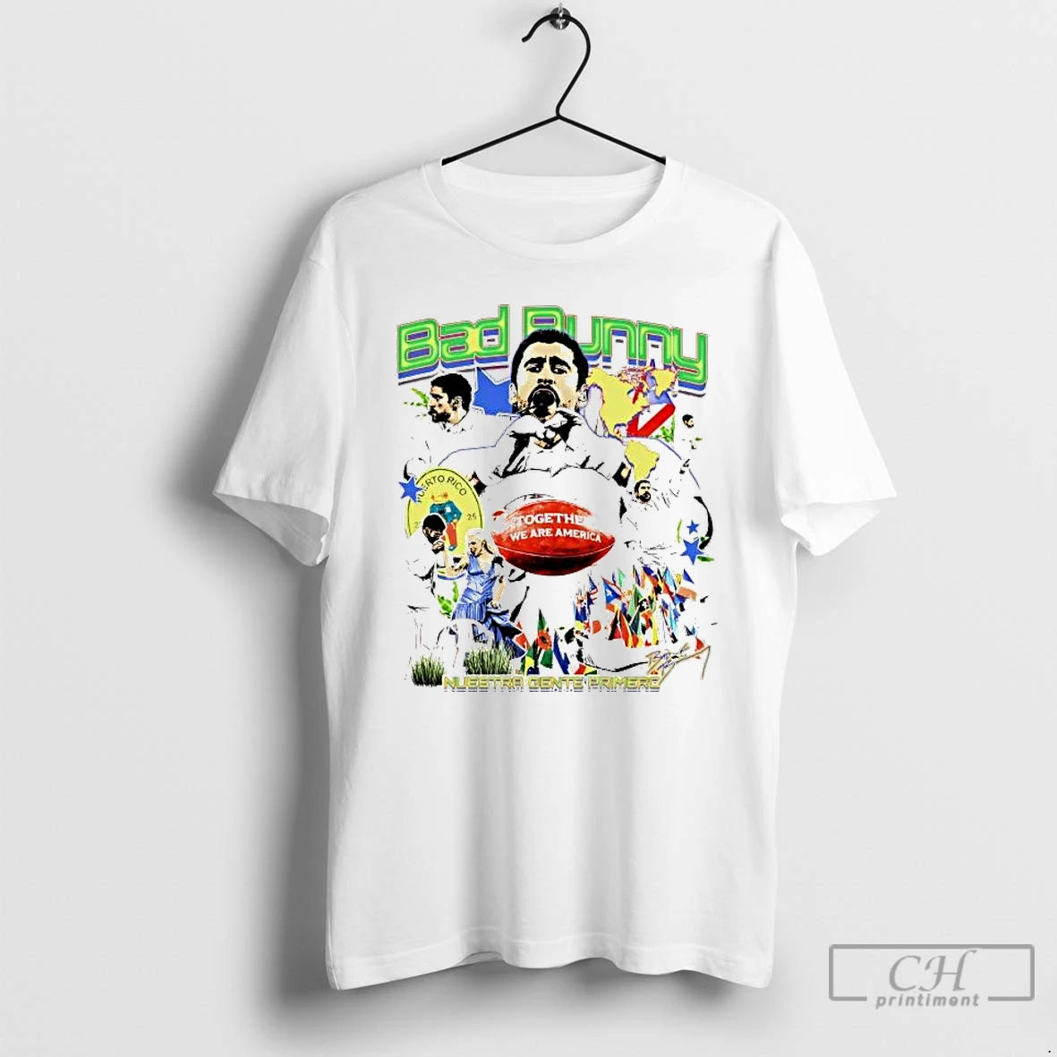 Premium Bad Bunny Super Bowl Lx Together We Are America