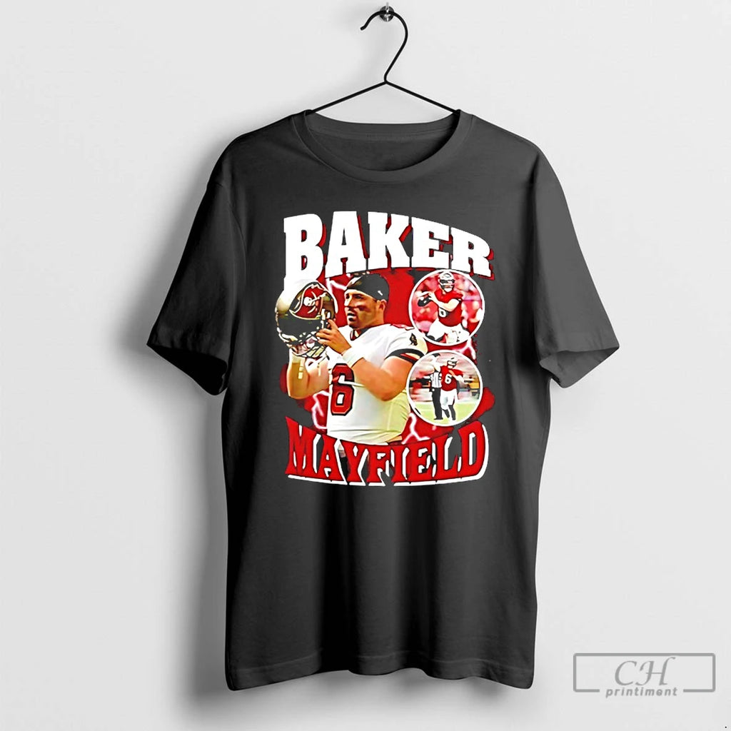 Premium Baker Mayfield Tampa Bay Buccaneers Player Collage 90s Bootleg T Shirts