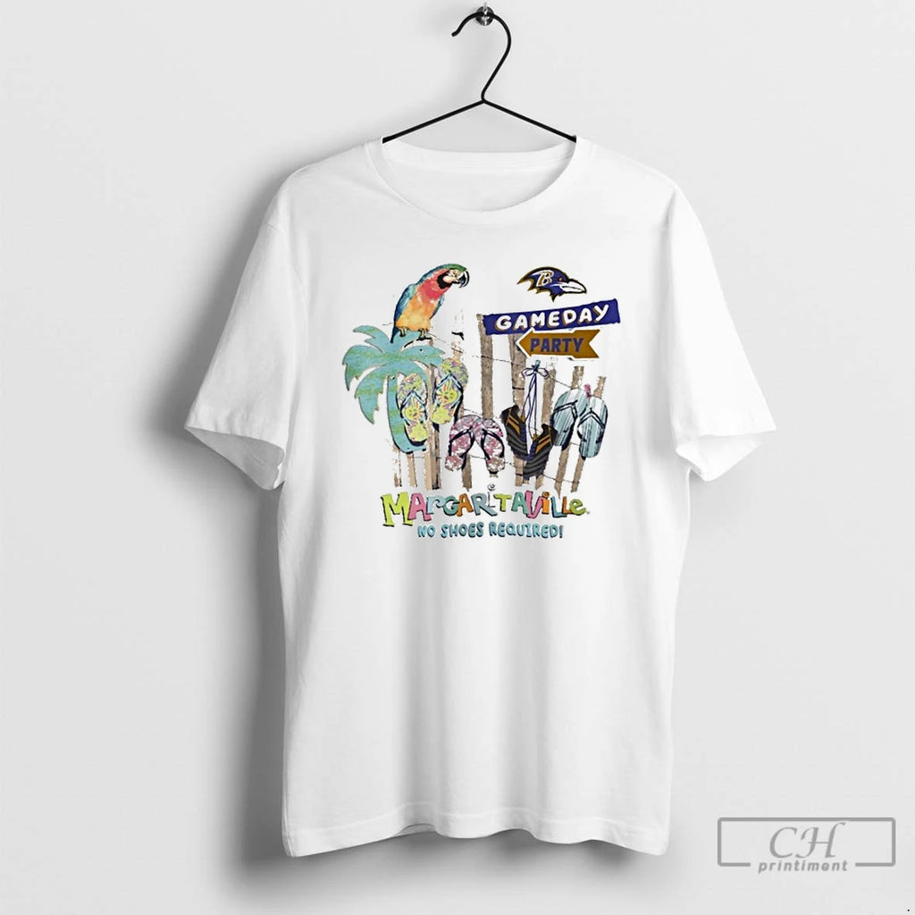 Premium Baltimore Ravens Gameday Party Margaritaville No Shoes Required T Shirts
