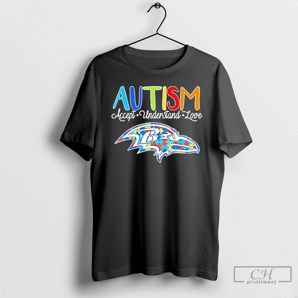 Premium Baltimore Ravens Autism Accept Understand Love T Shirts