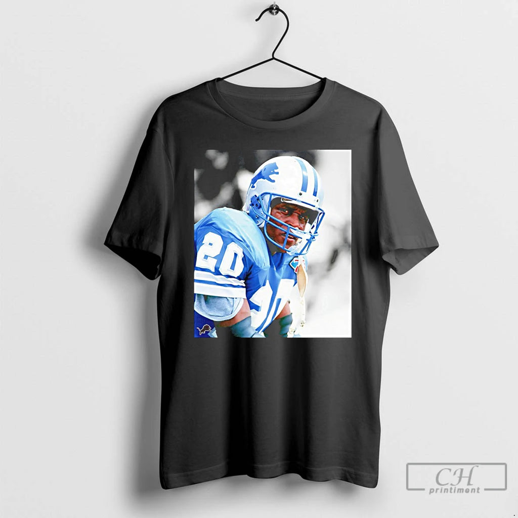 Premium Barry Sanders Detroit Lions Portrait T Shirts