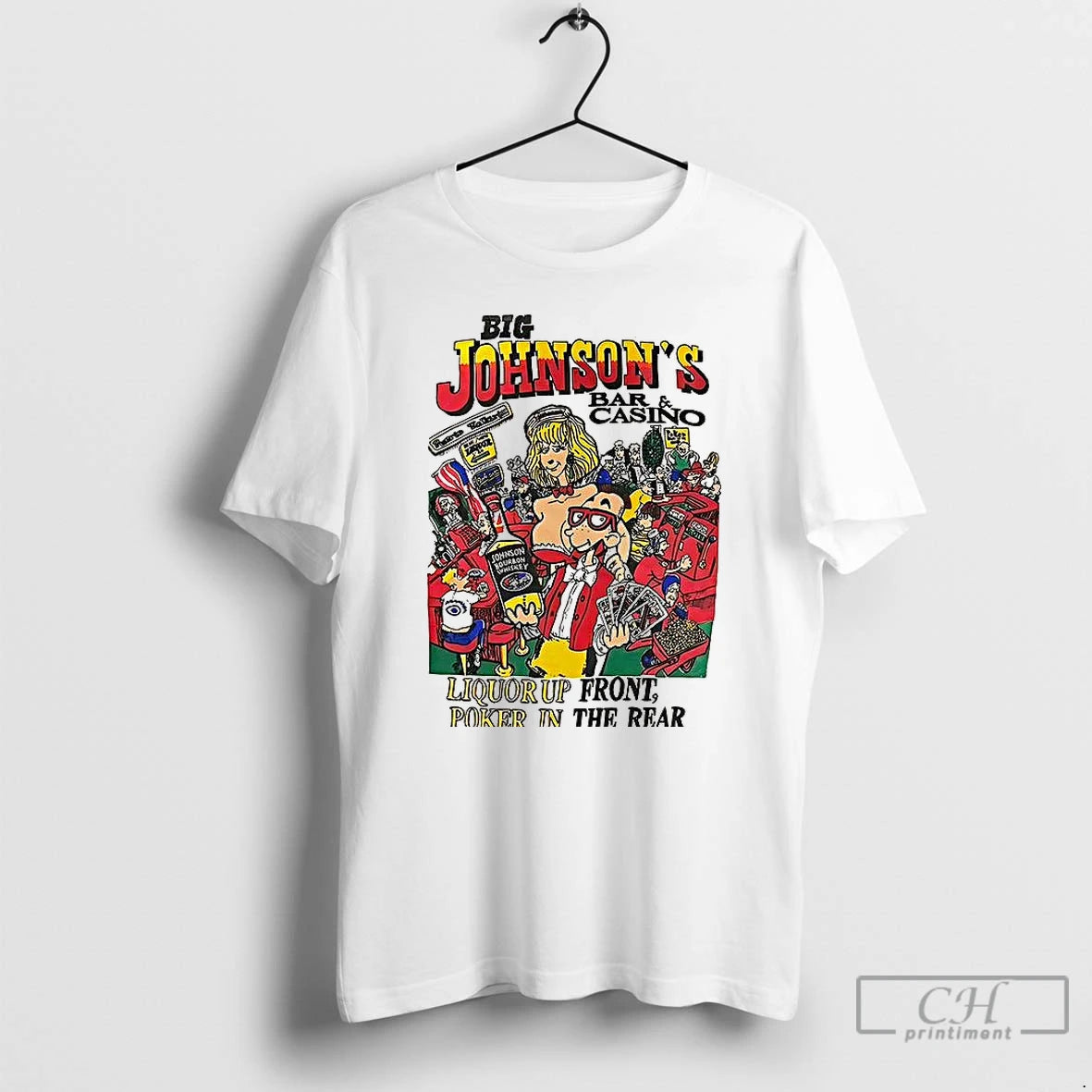 Premium Big Johnsons Bar And Casino Liquor Up Front T Shirts