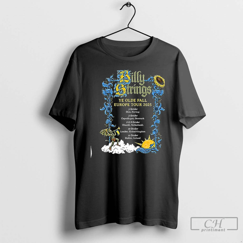 Premium Billy Strings Ye Olde Fall Europe Tour 2025 Dates T Shirts