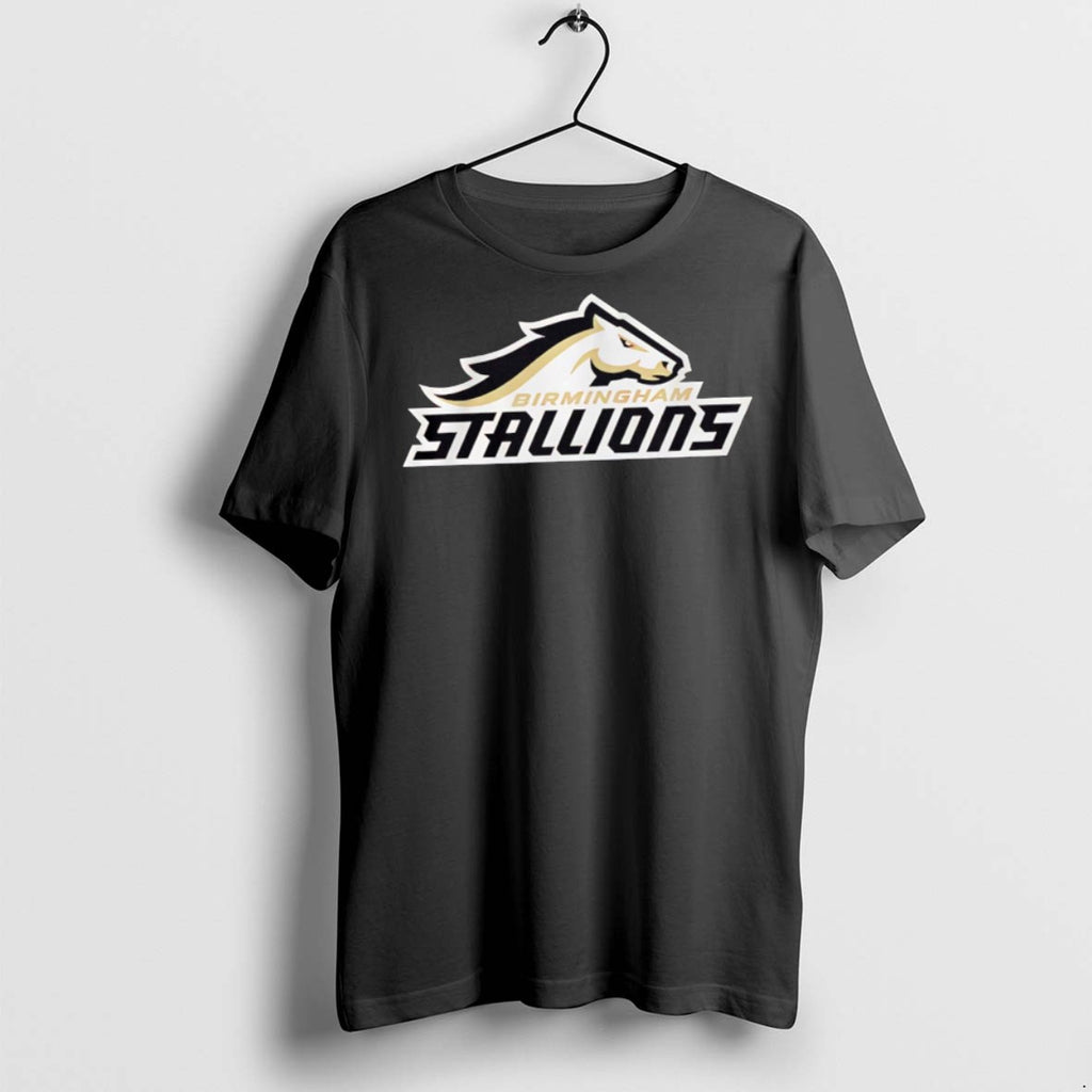 Premium Birmingham Stallions Lockup Logo Style T Shirts