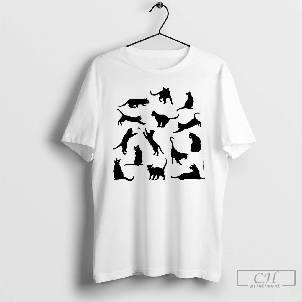 Premium Black Cat Silhouettes T Shirts