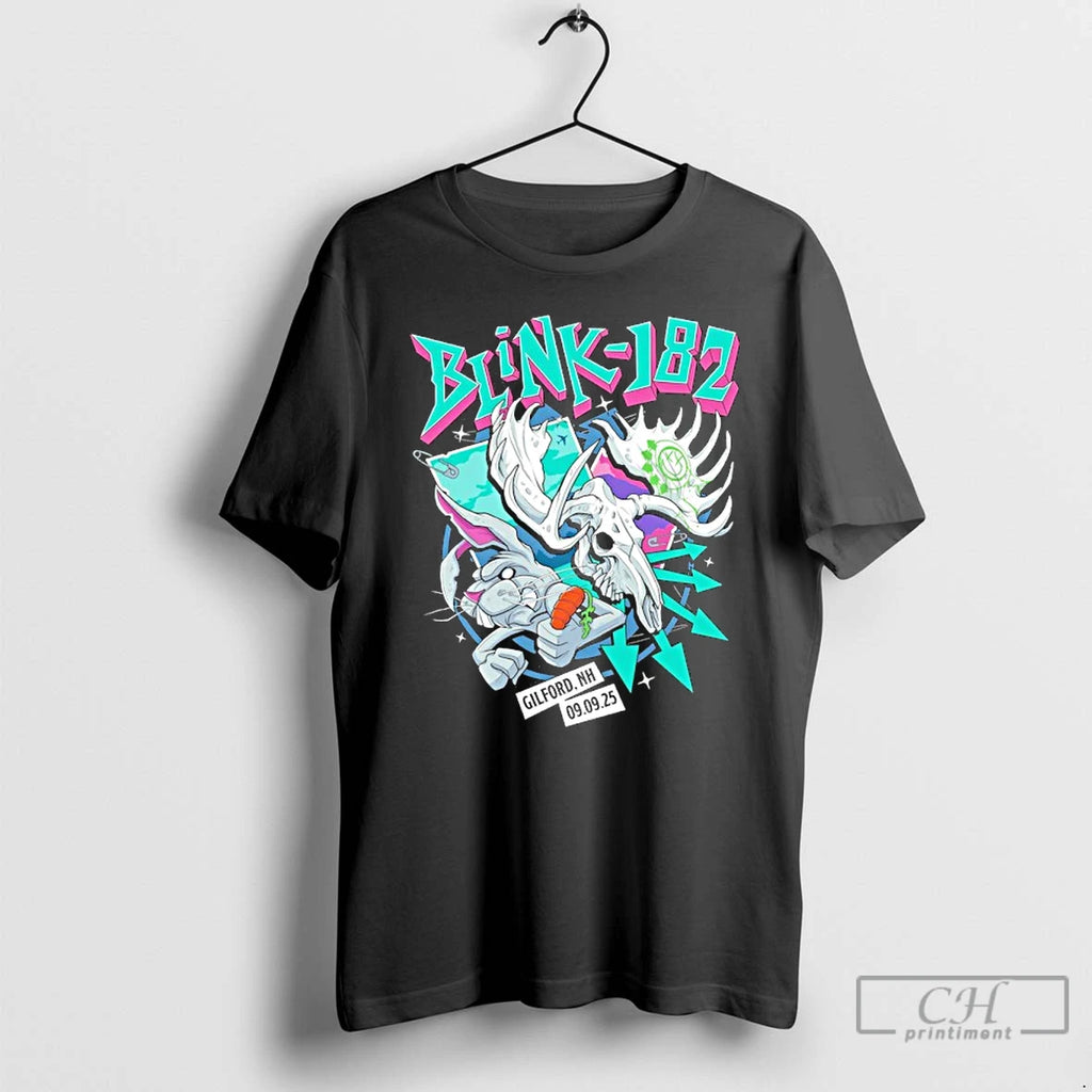 Premium Blink 182 Tour Gilford Nh September 9 2025 Event T Shirts