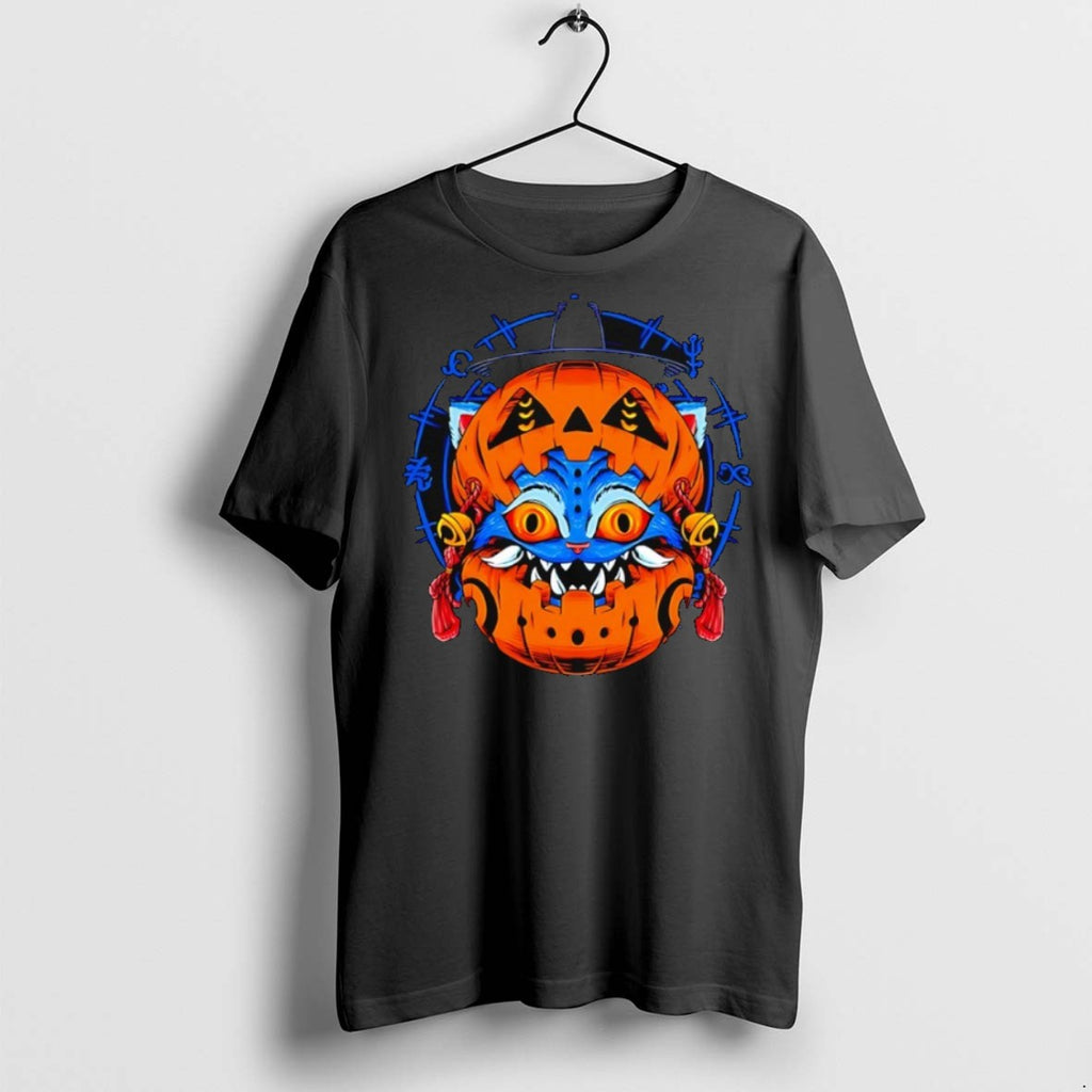 Premium Blue Tiger Derpy Inside Pumpkin Halloween T Shirts