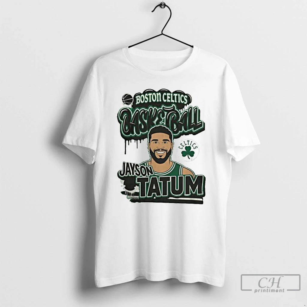 Premium Boston Celtics Jayson Tatum Basketball Cartoon Graphic Ornaments T Shirts