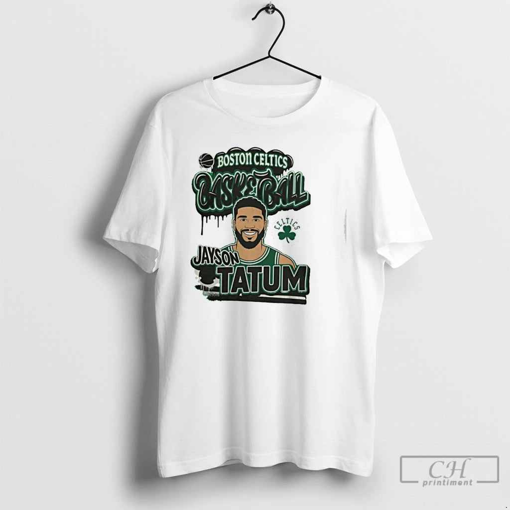 Premium Boston Celtics Jayson Tatum Basketball Cartoon Graphic T Shirts