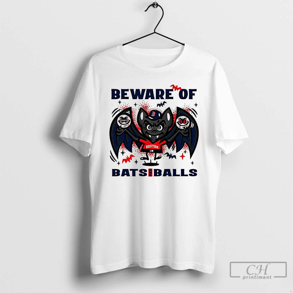 Premium Boston Red Sox Baseball Beware Of Bats And Balls Halloween T Shirts