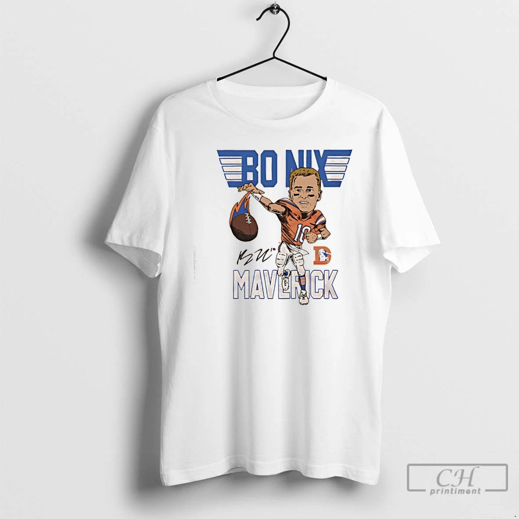 Premium Broncos Bo Nix Maverick Signature T Shirts