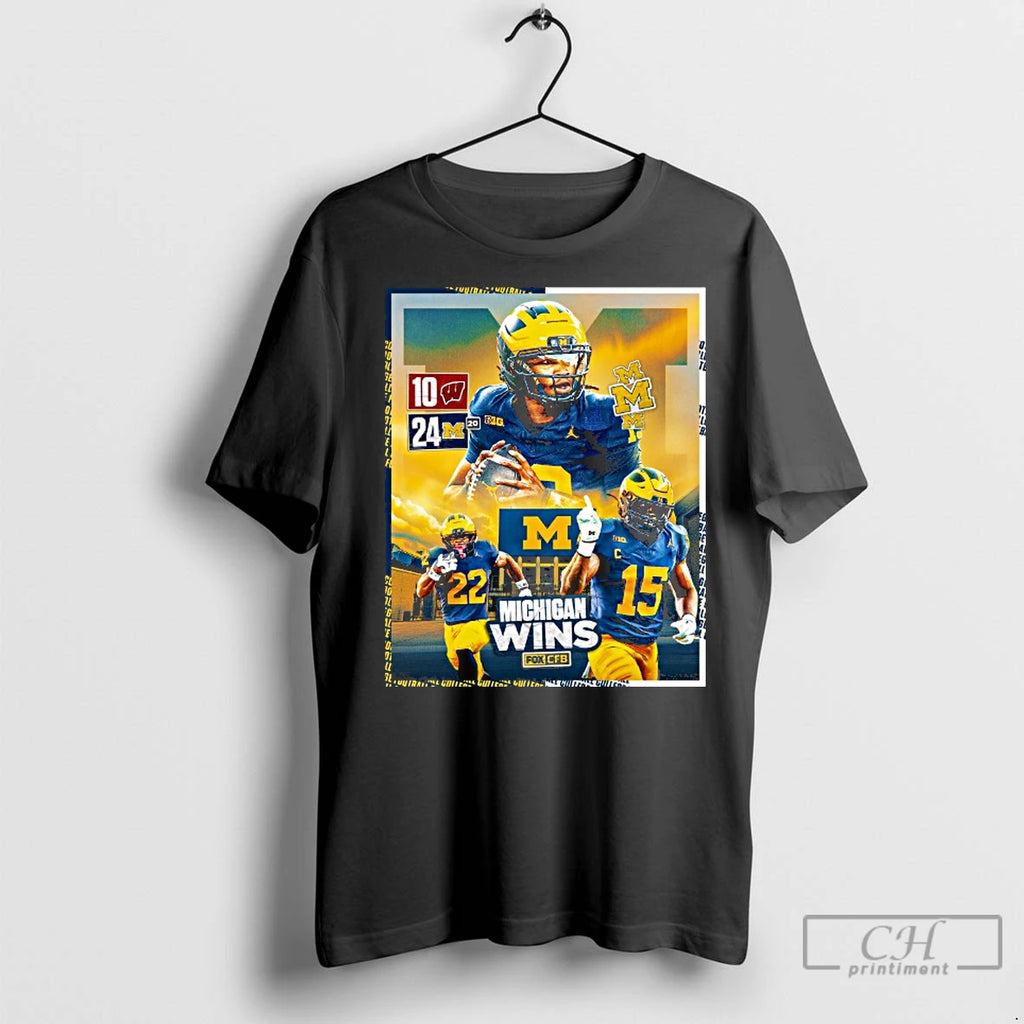 Premium Bryce Underwood And Justice Haynes Michigan Wolverines Vs Wisconsin Badgers Final Score 24 10