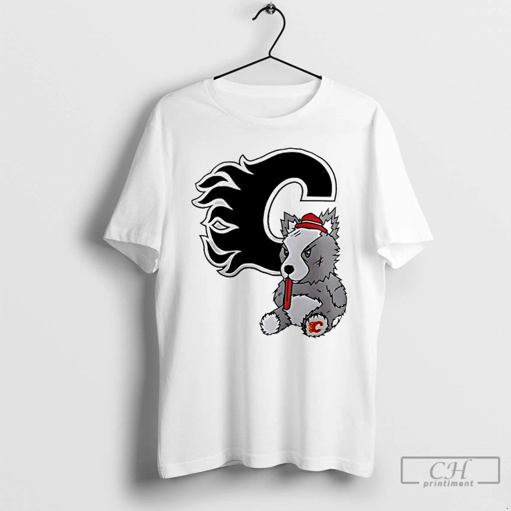 Premium Calgary Flames Harvey The Hound Mascot Logo T Shirts