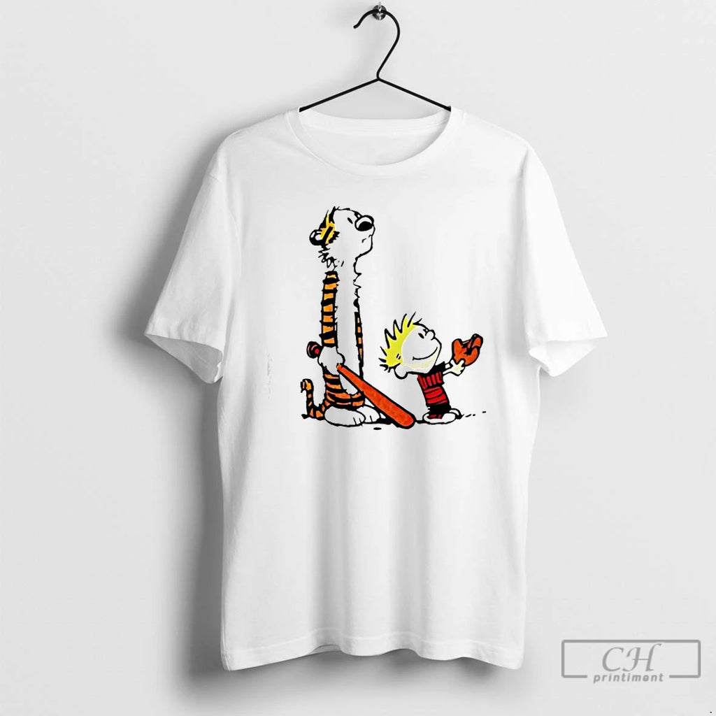Premium Calvin And Hobbes Holding A Baseball Glove T Shirts