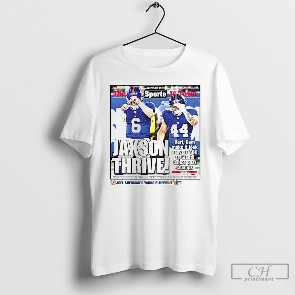 Premium Cam Skattebo The Sports In Town Jaxsoc Thrive New York Giants T Shirts