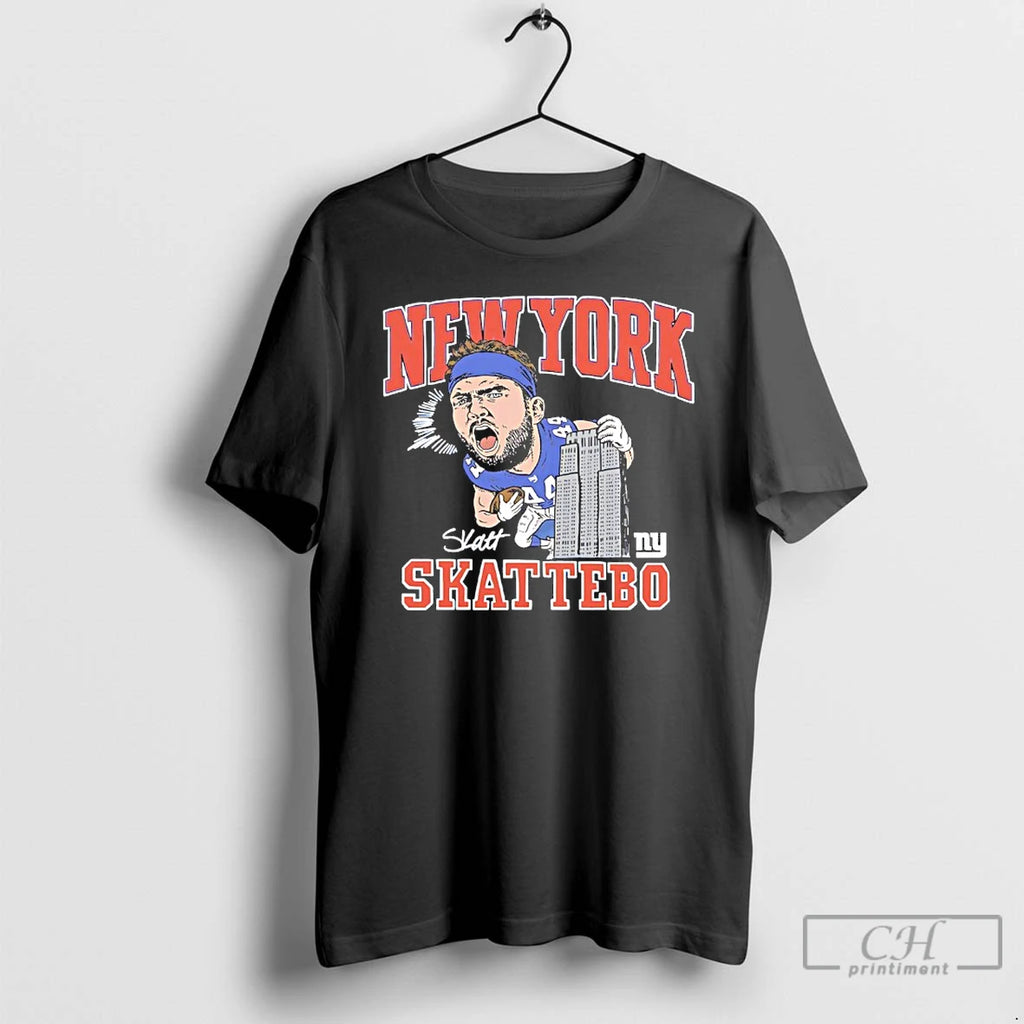 Premium Cam Skattebo Scream New York Giants Caricature T Shirts