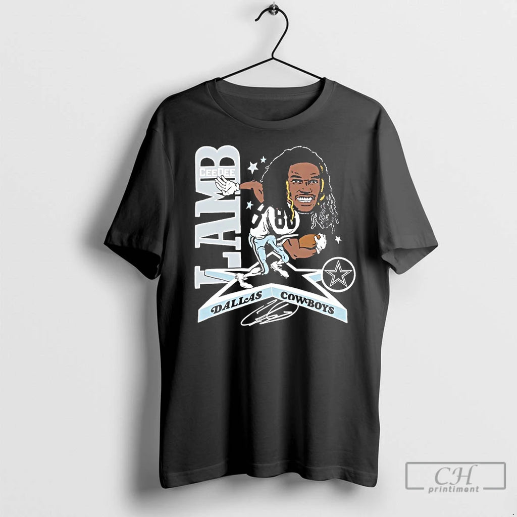 Premium Ceedee Lamb Dallas Cowboys Signature Caricature