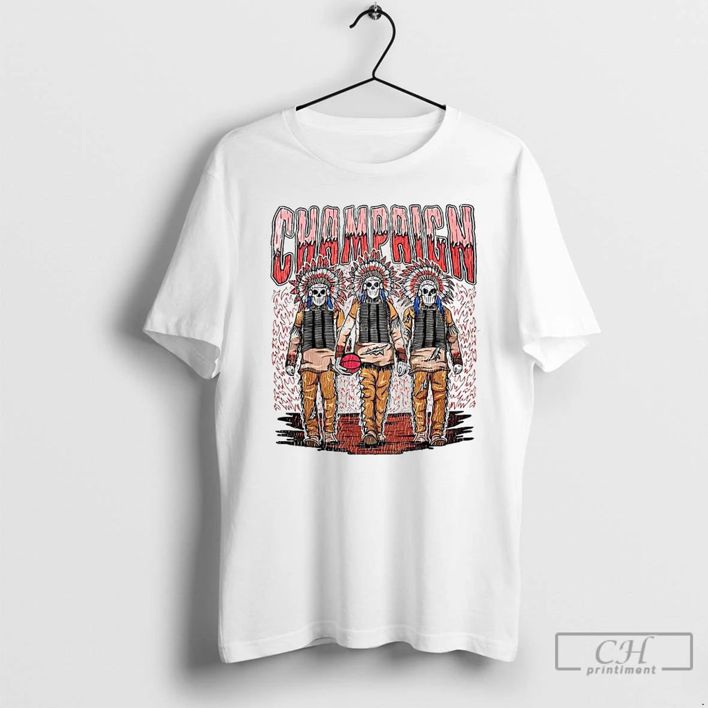 Premium Champaign Native Skeletons Football T Shirts