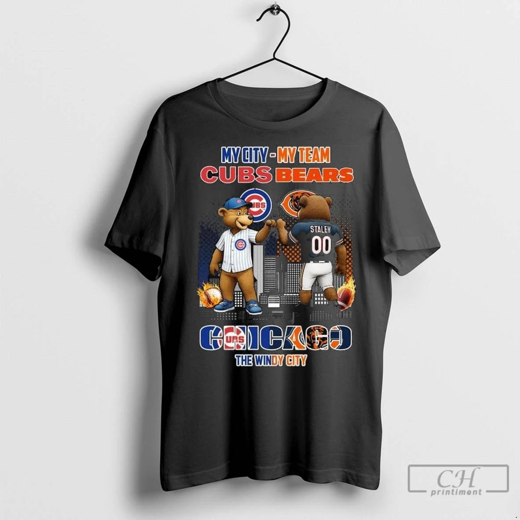 Premium Chicago The Windy City My City My Team Cubs And Bears Mascot 2025 Long