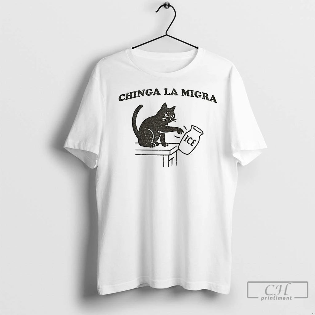 Premium Chinga La Migra Abolish Ice Funny Cat Political