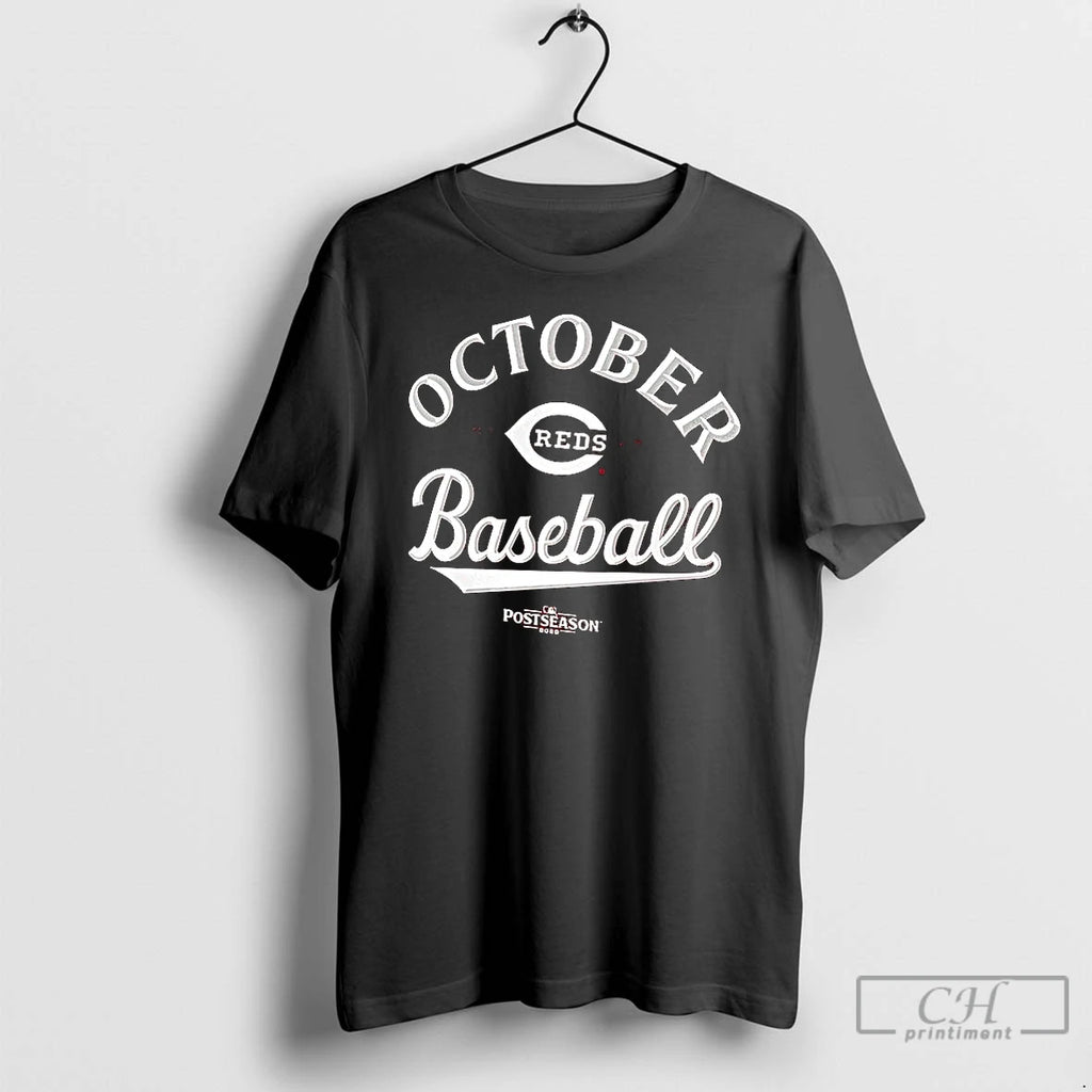 Premium Cincinnati Reds Baseball Red October Postseason 2025 Locker Room T Shirts
