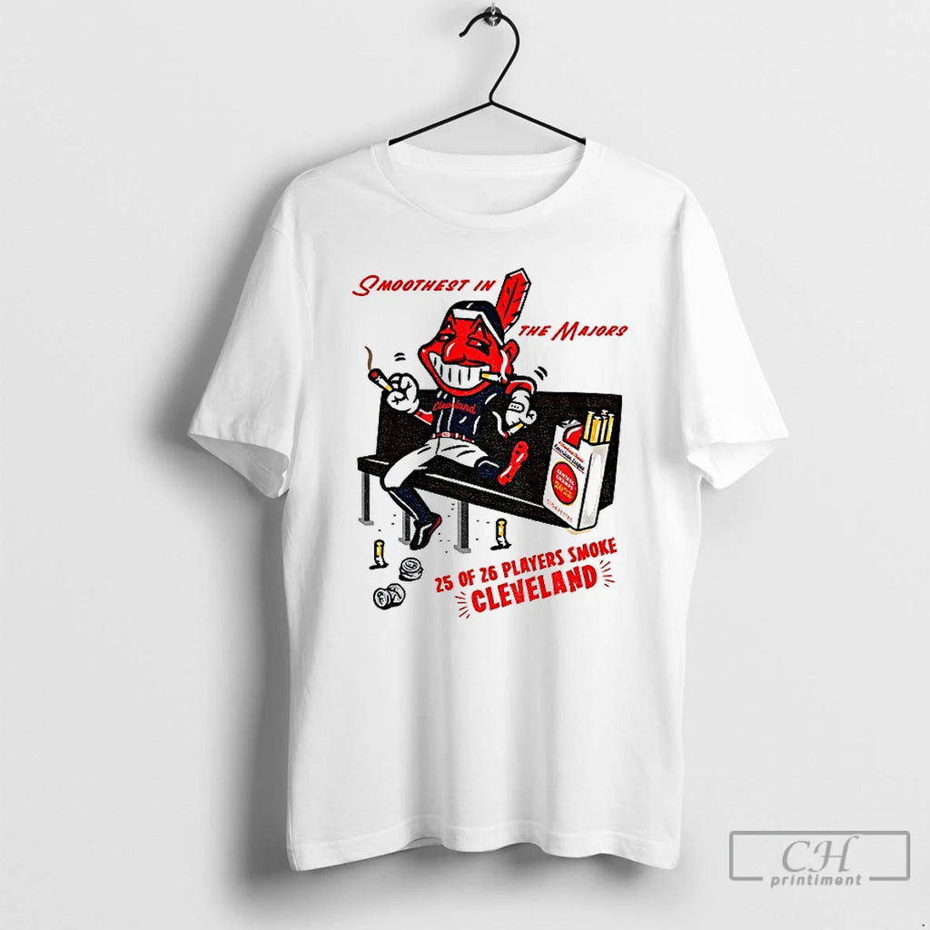 Premium Cleveland Guardians Smoothest In The Majors 25 Of 26 Players Smoke Mascot T Shirts