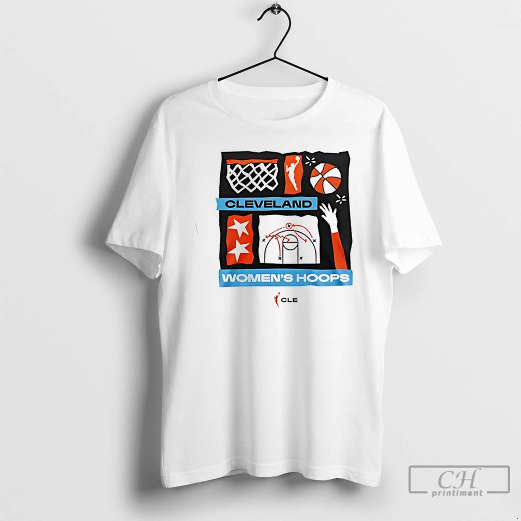 Premium Cleveland Womens Hoops 2 Sided T Shirts