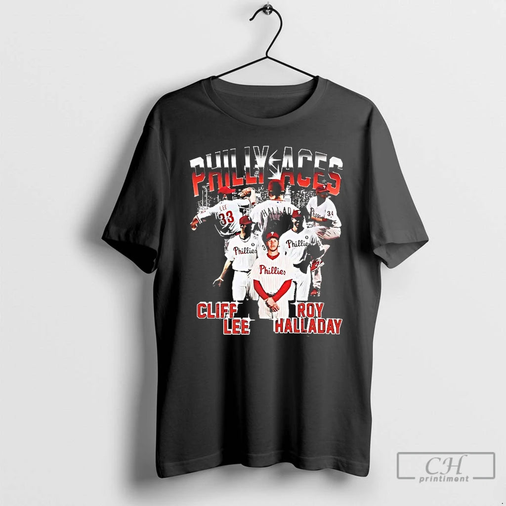 Premium Cliff Lee And Roy Halladay Philly Aces Philadelphia Phillies T Shirts