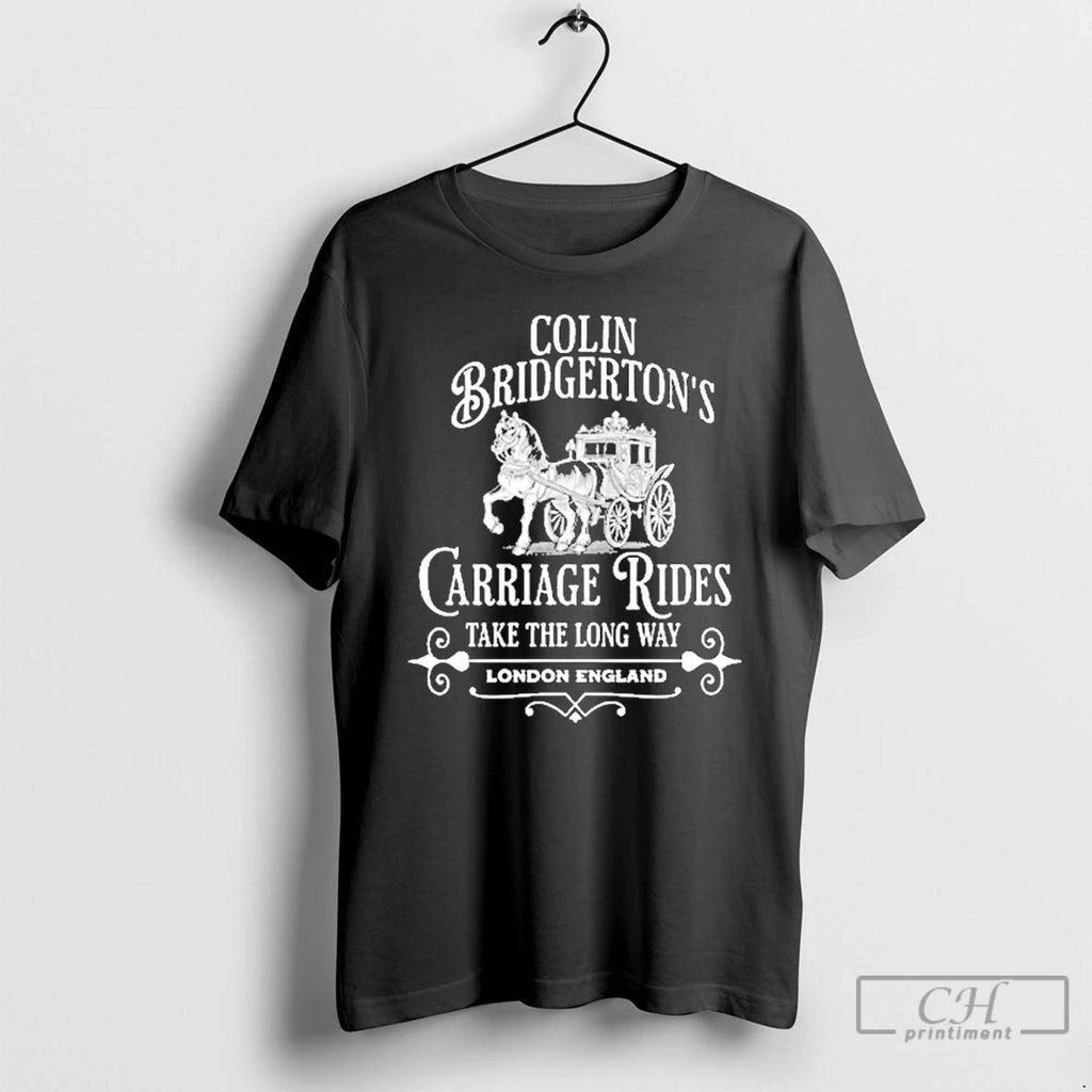 Premium Colin Bridgerton Carriage Rides London England T Shirts