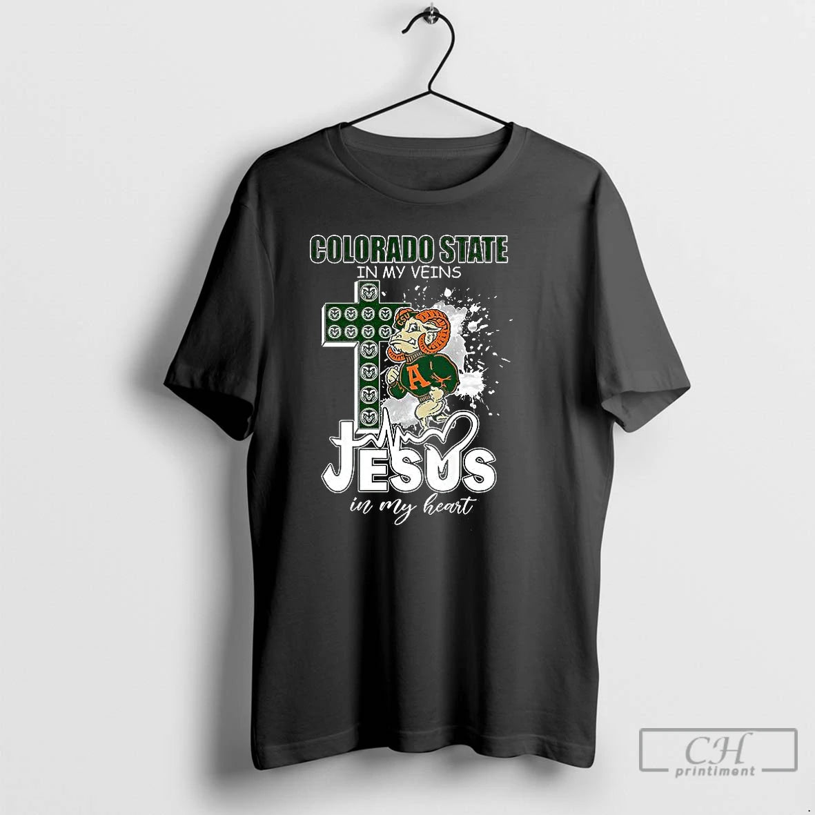 Premium Colorado State Rams Football In My Veins Jesus In My Heart Christian Mascot
