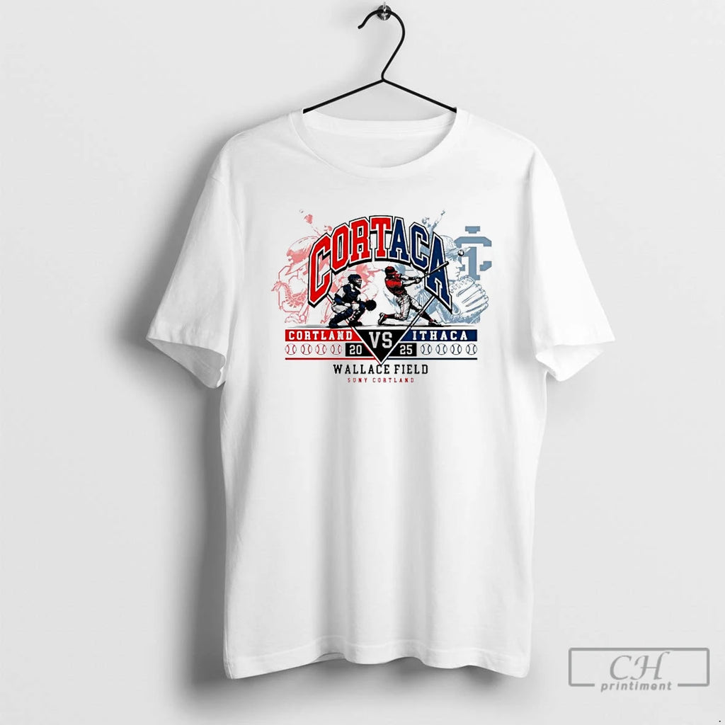 Premium Cortland Red Dragons Vs Ithaca Baseball 2025 Cortaca Wallace Field Ornaments T Shirts