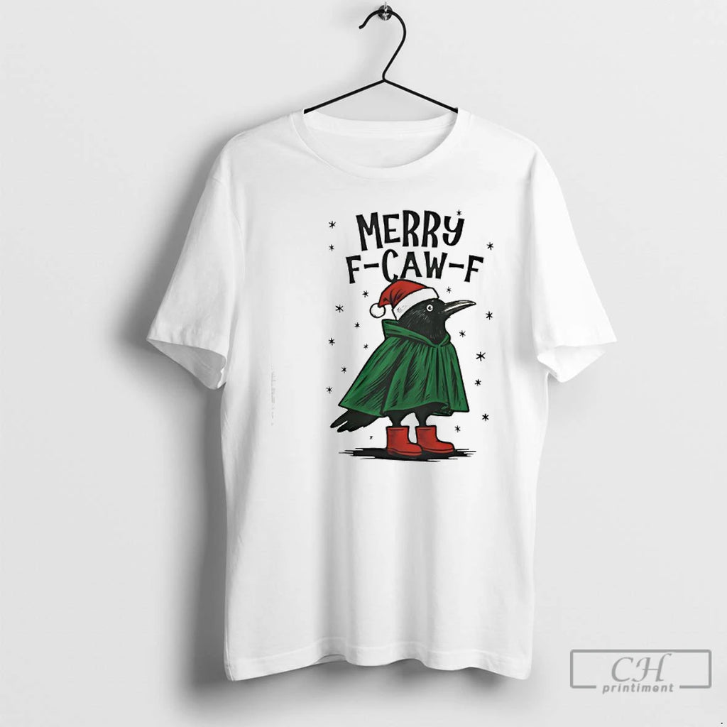 Premium Crow Christmas Merry F Caw F T Shirts