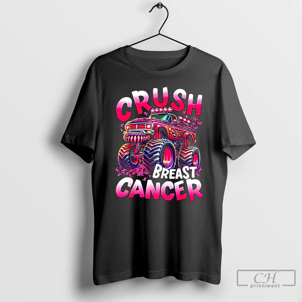 Premium Crush Breast Cancer Awareness Monster Truck T Shirts