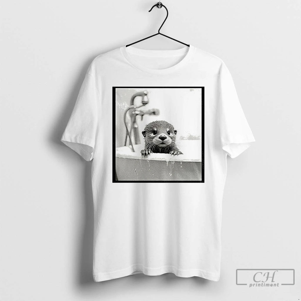 Premium Cute Otter Take A Shower Funny Meme T Shirts