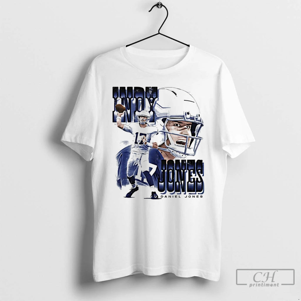 Premium Daniel Jones Indianapolis Indy Jones Player Collage Vintage T Shirts