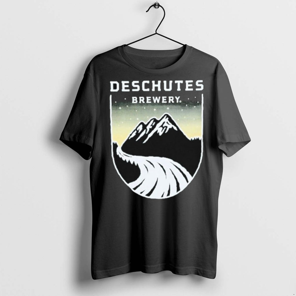 Premium Deschutes Brewery Sunset Badge Mountain T Shirts